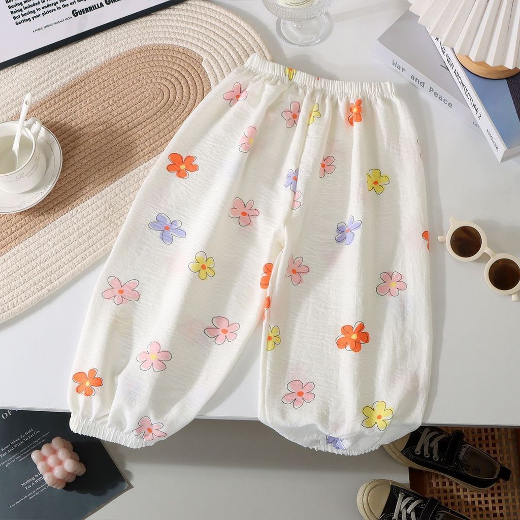 Quần chống muỗi trẻ em in hình phù hợp mùa hè Quần mỏng thông thường 80-150 Size MNIE
