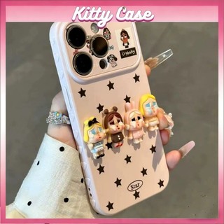 Vỏ điện thoại mẫu mới với hình búp bê cô gái khóc 3D dễ thương dành cho iPhone 11 12 13 14 15 Pro Max 16 17 Plus Vỏ