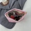 Túi đựng đồ vệ sinh chăn bông FAVORITEGOODS, Túi đựng mỹ phẩm có dây kéo màu trơn, Túi ly hợp nữ dung tích lớn bằng Nylon mịn