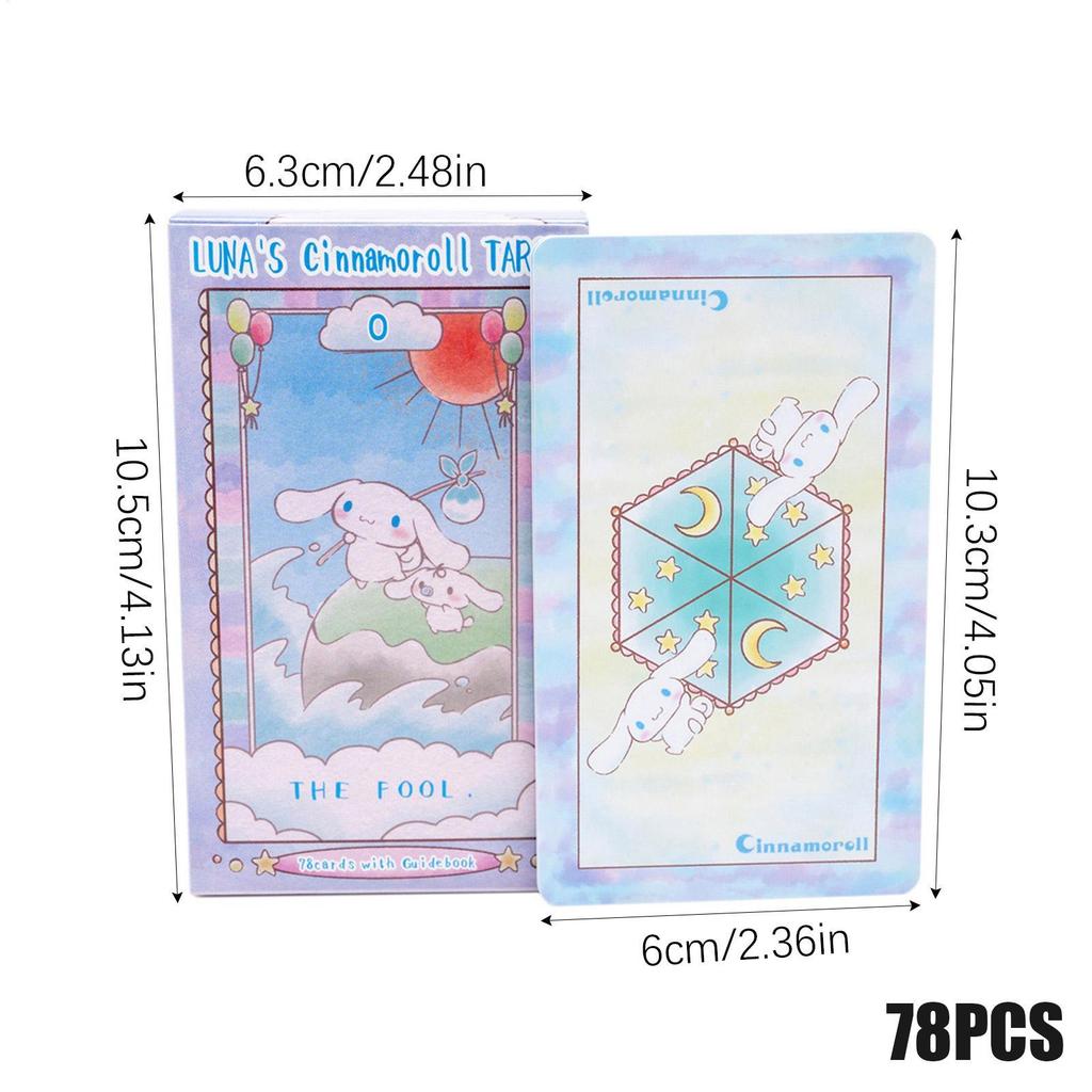 78 Tờ Luna 's Cinnamoroll Tarot Full English Paper Tarot Cards Người mới bắt đầu sưu tập bài Trò chơi