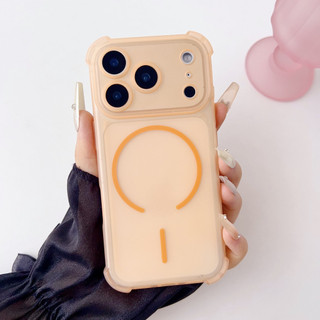 Ốp điện thoại TPU mềm mờ từ tính cho iPhone 17 16 15 14 Pro Promax 17 Air Plus Vỏ chống sốc bốn góc không màu vàng