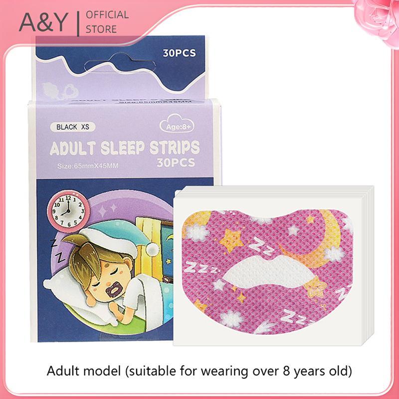 Miếng Dán Chống Ngáy A & Y - Hộp 30 cái, Hỗ Trợ Thở Miệng Và Mũi Khi Ngủ Đối Với Người Lớn Và Trẻ Em