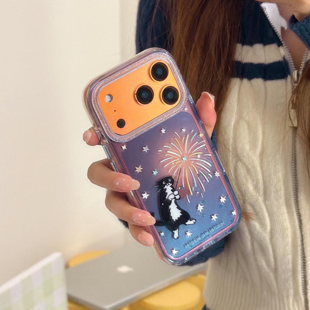 Ốp Lưng Cứng Tương Thích Với iPhone 13 14 14Pro 14ProMax 15 15Pro 15ProMax 16 16Pro 16ProMax 17 17Pro 17ProMax Ốp Họa Tiết Mèo Đen