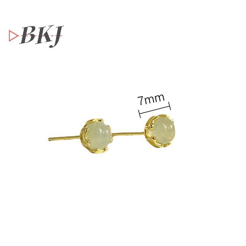 Bông Tai Phong Cách Trung Quốc Đính Đá Giả Ngọc Bích Màu Xanh Lá Cây Tinh Tế