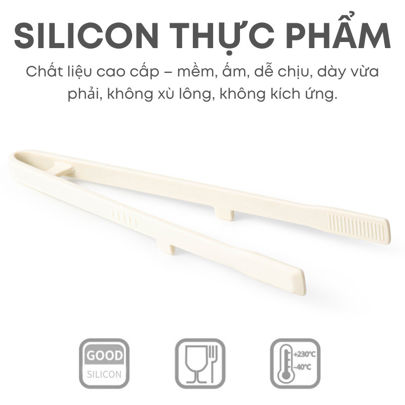 Kẹp Gắp Nướng Silicon Chịu Nhiệt KOOBEE – Kẹp Gắp Thịt BBQ Kiểu Hàn Quốc Dài 26.5cm Có Chân Đế Chống Nóng Tiện Lợi | 356