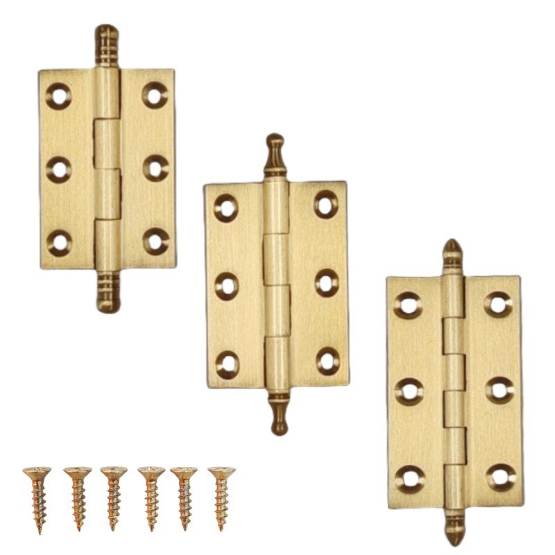 Hàng sẵn có Bản lề bằng đồng thau 3cm 7cm 10cm Hộp bản lề phẳng Cửa tủ Crown Head Tất cả bản lề bằng đồng M9XU