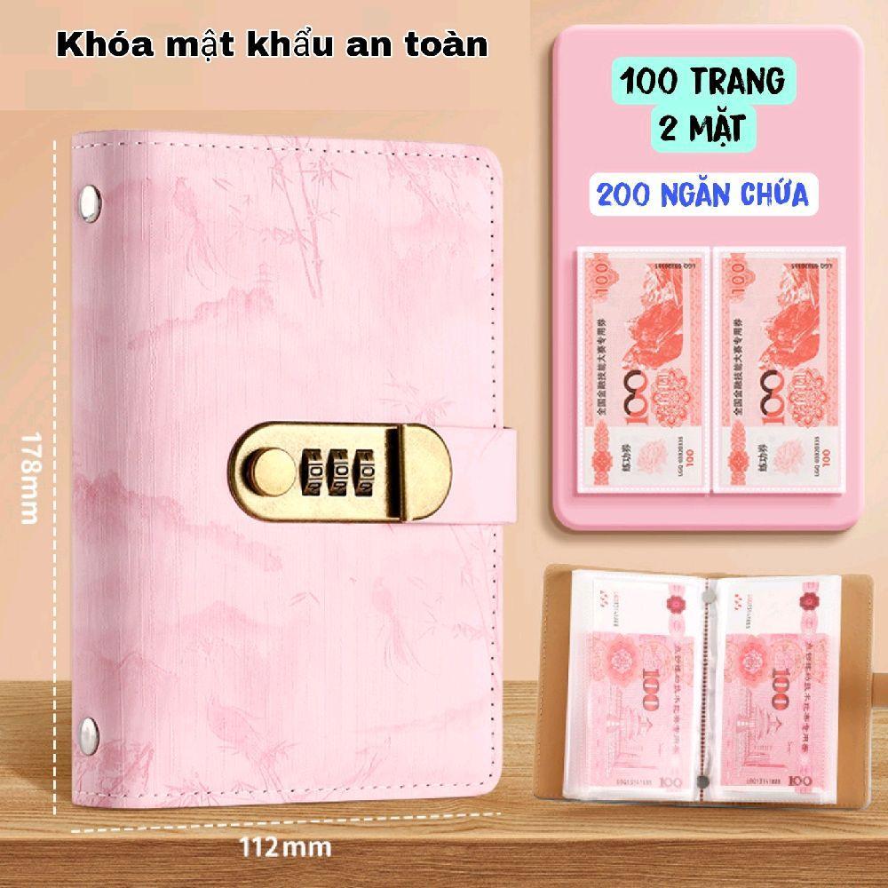 Sổ Tiết Kiệm A3 Có Khóa Mật Khẩu 100 Trang 2 Mặt, Sổ Tay Chi Tiêu Tiết Kiệm Tiền Chống Thấm Có Thể Tái Sử Dụng