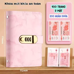 Sổ Tiết Kiệm A3 Có Khóa Mật Khẩu 100 Trang 2 Mặt, Sổ Tay Chi Tiêu Tiết Kiệm Tiền Chống Thấm Có Thể Tái Sử Dụng