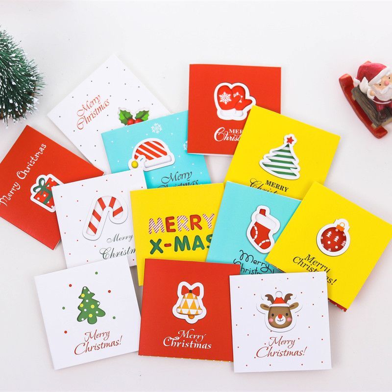 Thiệp giáng sinh Noel TE06 treo gói quà  thiệp treo cây thông, bánh kẹo người tuyết ông già Noel