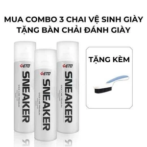 Combo 3 Chai Xịt Vệ Sinh Giày Sneaker Cao Cấp -Bình Xịt Bọt Tuyết Giặt Khô Giày, Khử Mùi Bảo Vệ Giày