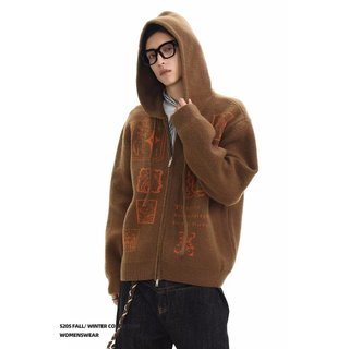Áo Cardigan Unisex Thiết Kế Jacquard Cao Cấp, Phong Cách Đường Phố từ ESEA