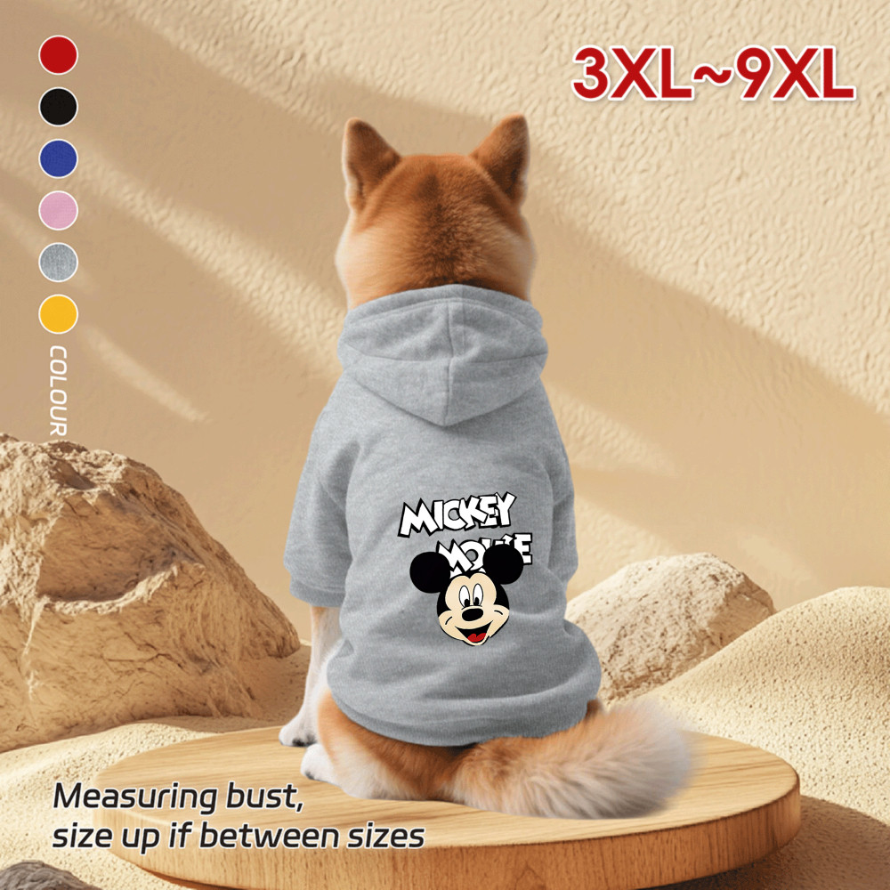 Áo Hoodie cho chó lớn 3XL-9XL, In hình Mickey Minnie, kiểu áo chui đầu, có sẵn 6 màu, vải mềm, thoải mái, thoáng khí, ấm áp, có thể giặt được, thích hợp cho tất cả các giống chó lớn