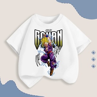Áo thun ngắn tay thoải mái, thân thiện với da, in hình nhân vật Gohan trong Dragon Ball dành cho bé trai, một mặt