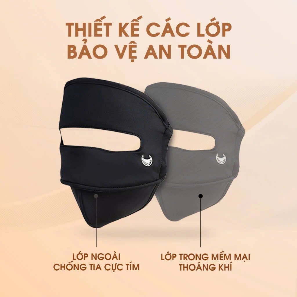 Khẩu Trang UNICARE Vải Chống Nắng Full Face, Ngăn Chặn Tia UV, Chất Liệu Lụa Mát Thoáng Khí