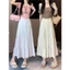 Pháp Hepburn Phong Cách Voan Váy Nữ 2024 Mỏng Phong Cách Mỡ mm Cao Cấp Chữ a Drape Bánh Váy 5.12