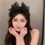 PNPIA- Thời Trang Hàn Quốc Retro Lưới Nơ Lớn Phụ Kiện Tóc Nữ Orility Xù Edge Stylist Phụ Kiện Tóc Vòng