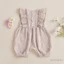 Bé Gái Sọc Daisy Romper Tay Bay Cổ Tròn Dễ Thương Mùa Hè Mùa Xuân Quần Áo