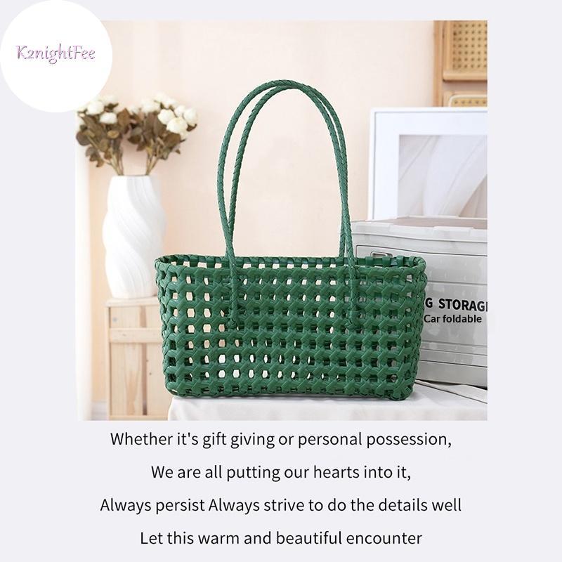 K2nightFee Túi Đi Biển Nữ Nhựa Dệt Rỗng Tote Bền Đẹp Thiết Kế Buet Cho Ngày Lễ Getaways VN