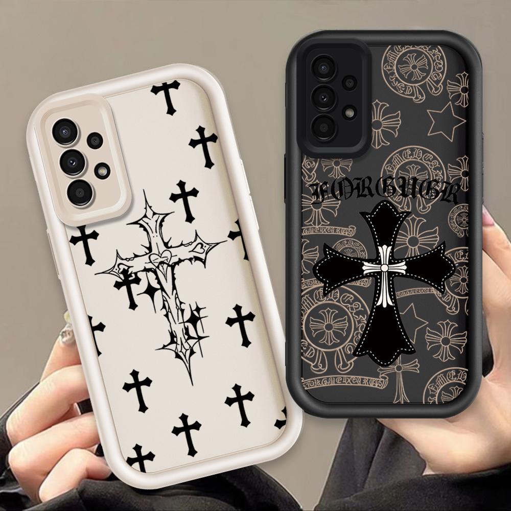 Ốp Lưng Cho Samsung A13 A23 A33 A32 A52 A52S 4G 5G Phim Hoạt Hình Silicon Nghệ Thuật Mềm Ốp lưng TPU Chrome Hearts Đeo Chéo Mắt Thiên Thần Chống Sốc Ốp Lưng