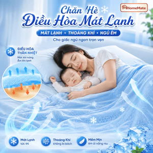 Chăn Hè Làm Mát Thoáng Khí, Mền Lạnh Điều Hòa Ice Silk HomeMate – Mềm Mịn, Hạ Nhiệt Giấc Ngủ
