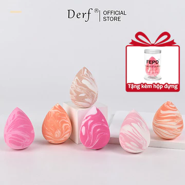 mút tán kem nền mút trang điểm mềm mại hình giọt nước siêu tiện dụng Derf mút trang điểm tán kem nền
