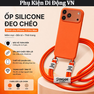 Ốp lưng iPhone dây đeo chéo thời trang silicone mềm chống sốc cho iPhone 17 Air 16 15 14 13 Pro Max
