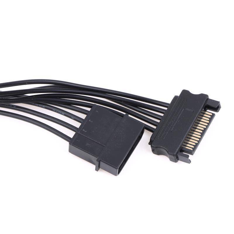 JINHF Universal 15Pin SATA sang 4Pin Cáp chia nguồn 1 đến 5 Dây nối dài Đa ổ cứng Khả năng tương thích SSD Dễ dàng thiết lập HOT