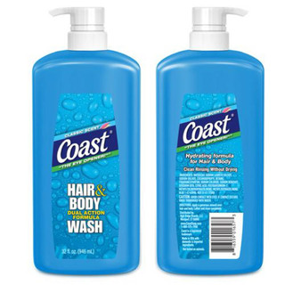 Sữa Tắm Gội dành cho Nam Coast Hair & Body Wash 532ML & 946ml của Mỹ