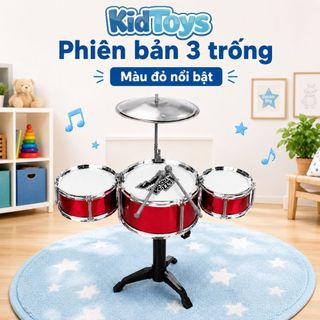 Bộ Trống Jazz Drum KidToys 5 Trống 1 Chũm Chọe - Có Ghế Ngồi Cho Bé Tập Chơi Nhạc