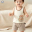 Bộ quần short Cotton nguyên chất mùa hè cho trẻ em / Bộ quần short không tay hai mảnh / Quần áo đi chơi thoáng khí phong cách mỏng cho bé trai