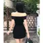 Pháp Nguyên Chất Desire Phong Cách Đen Một Vai Top Nữ Thiết Kế Cảm Giác Eo Eo Ôm Hơn Nhìn Váy Hai Mảnh Phù Hợp Với Nữ