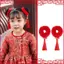 Kudosation 2 Cái / bộ Trẻ Em Dễ Thương Tết Nguyên Đán Co Giãn Tóc Bé Gái Đáng Yêu Mềm Dây Cao Su Trẻ Em Phụ Kiện Tóc Đẹp