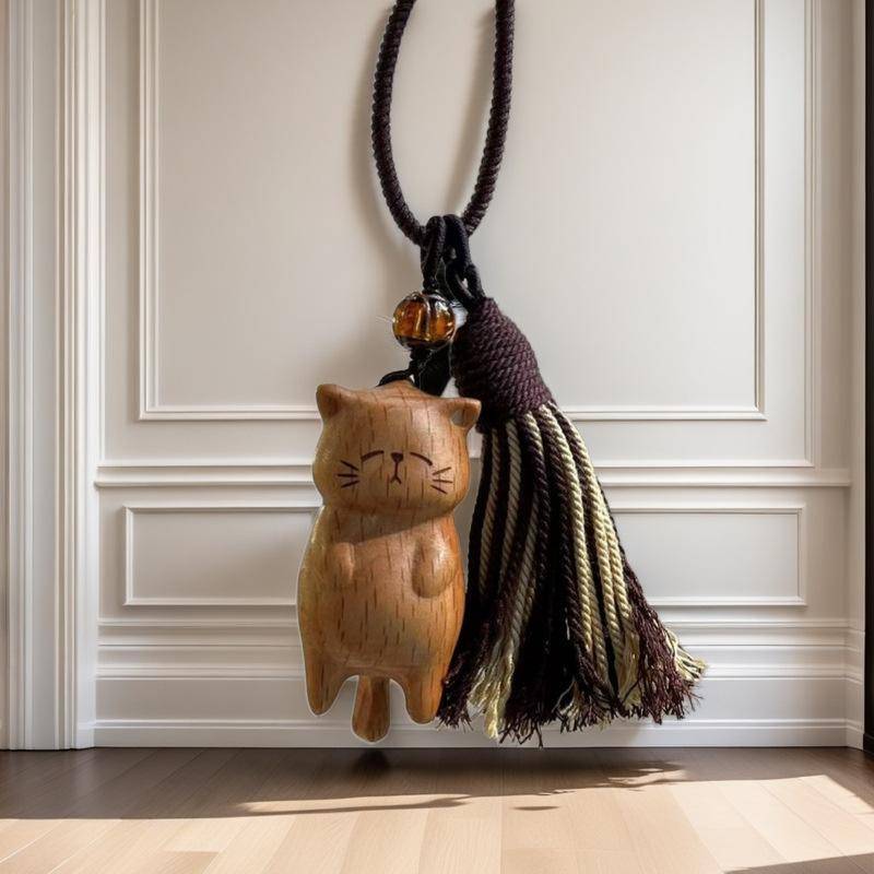 [Kitten-t] Móc khóa mèo bằng gỗ cổ điển Khắc tay Túi Kitty dễ thương Mặt dây chuyền trang trí Móc khóa ô tô dành cho nữ Cặp đôi Phụ kiện trang sức thời trang Quà tặng mới
