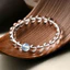 Vòng Tay Chalcedony Xanh Pha Lê Trắng - Handmade Dân Tộc Retro - Hạt 6 / 8 / 10 / 12mm - Nam Nữ Đa Kích Thước - Thiết Kế Hạt Thủy Tinh