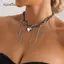 AqToCna Mới Nữ Thanh Lịch Dép Trái Tim Mặt Dây Chuyền Nelace Cho Nữ Y2K Dây Xích Choker Nelace Thời Trang Dự Tiệc Phụ Kiện Trang Sức AqToCna