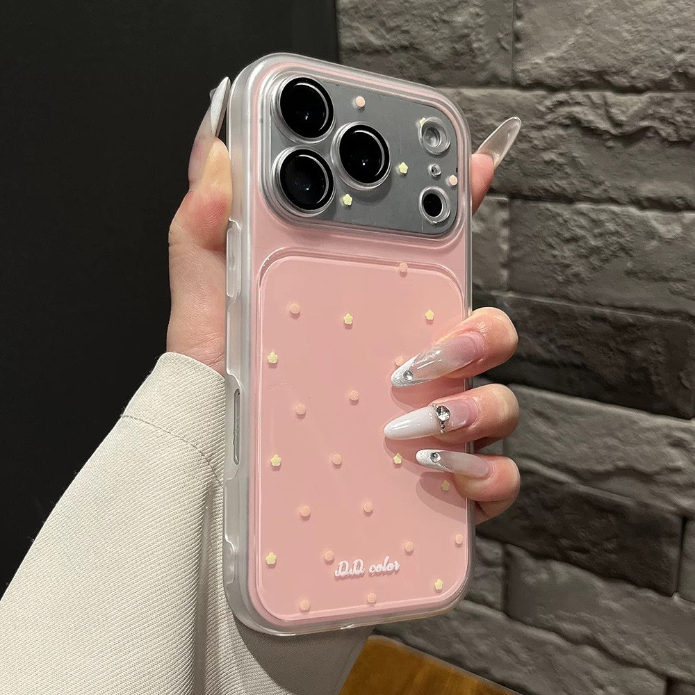 Ốp Điện Thoại Acrylic Mờ Điểm Sóng Nhiều Màu Sắc 2 Trong 1 Cho iPhone 17 Pro Max 16 15 14 Vỏ Bảo Vệ Chống Sốc
