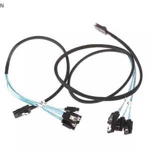 Cáp NS SAS SATA Mini-SAS SFF-8087 Đến 4 Cáp SATA Mini SAS 4i SFF8087 36P Đến 4 Cáp SATA 7P 12Gbps Dữ Liệu Ổ Cứng 1 / 0.5M NS