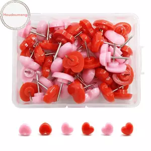 Houdou Ins Tình Yêu Hình Trái Tim Đẩy Chân An Toàn Màu Push Pin Cork Board Thumb Ta Wall Pins Trường Văn Phòng Phẩm Văn Phòng Ràng Buộc Tiếp Liệu VN