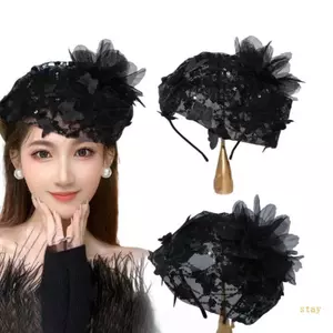 Ở Lại Thanh Lịch Phụ Kiện Tóc Cho Nữ Lông Vũ Hoa Hấp Dẫn Mũ Băng Đô Mũ Cho Tiệc Halloween Và Evenin