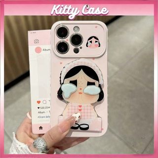 Giá đỡ gương hình em bé khóc 3D tương thích với ốp lưng điện thoại iPhone 11 12 13 14 15 Pro Max 16 17 Plus Dễ thương