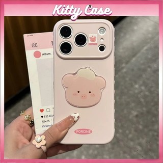 Phù hợp với iPhone 11 12 13 14 15 Pro Max 16 17 Plus Vỏ điện thoại 3D hình búp bê với viền và cửa sổ lớn hình trái tim