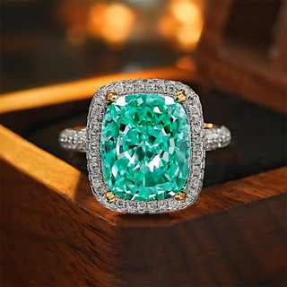 Châu Âu Mỹ ins Phong Cách Mới 8 Carat Nhiều Màu Sắc Zircon Mở Nhẫn Nữ