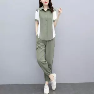 Bộ đồ thời trang nữ Áo sơ mi ngắn tay nữ thời trang Top 2026 Quần legging thời trang mùa hè Bộ đồ hai mảnh hợp thời trang
