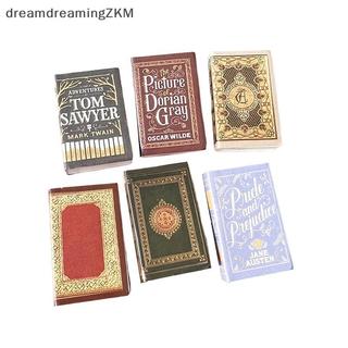 [dreamdreaming] 6 Cái / bộ 1: 12 Nhà Búp Bê Thu Nhỏ Sách Cổ Điển Nhà Búp Bê Cảnh Học Đạo Cụ Mô Hình Không Thể Lật Các Trang Sách Đồ Chơi [zkm]
