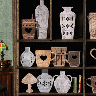 ENWEI 30 Cái [Life Prelude Series] Phong cách cổ điển Die Cut Home Chủ đề Giấy dán nhật ký đôi Gói để trang trí sổ lưu niệm