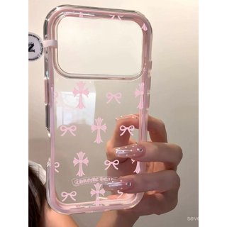 Ốp Điện Thoại Thích Hợp Cho iPhone 7 8 X XS XR XSMAX 11 12 13 14 15 16 17 Pro max Plus Air Hàn Quốc Retro Hồng Cross Chống Sốc Vỏ Bảo Vệ Chống Sốc Bao Gồm Tất Cả QXMY