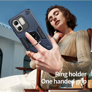 Dành Cho infinix Hot 50i X6531 / Smart 9 Ốp điện thoại Nhẫn Đứng Giáp Lưng Cứng Bảo Vệ Hạng Nặng Khung TPU Mềm Chống Sốc Mỏng Bao