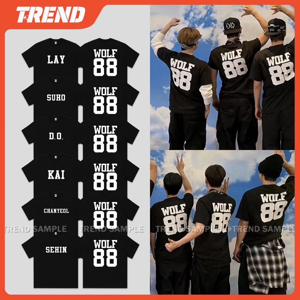 2025 EXO WOLF 88 Merch Áo Thun Cotton Plus Size Vintage Unisex