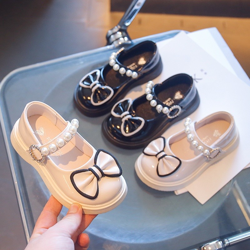 Giày búp bê bé gái đính nơ xinh xắn quai ngọc siêu xinh cho bé h190 , 2205 có kèm hộp Chip & mom