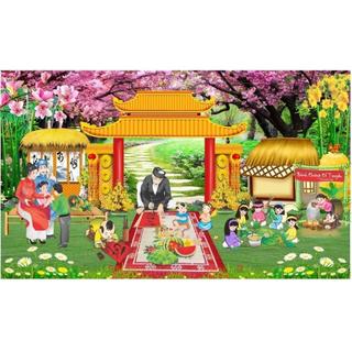 Trang Trí Lễ Tết, Phông Nền trang trí Tết truyền thống, Backdrop Tết, Backdrop chụp ảnh Tết 2026. Có size lớn